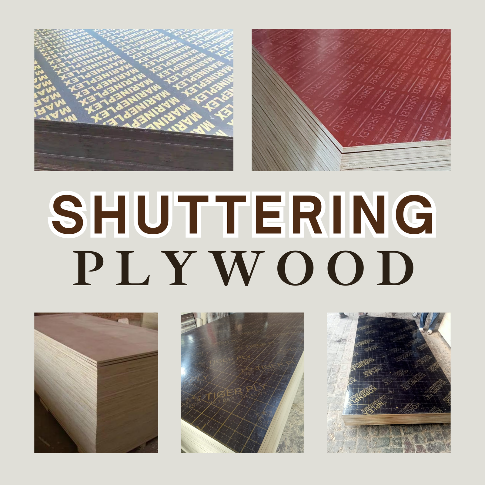 Shuttering plywood sheets used for concrete formwork